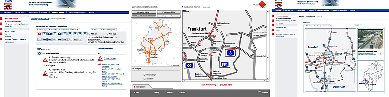 Screens Echtzeit Verkehrsinformationen Hessen